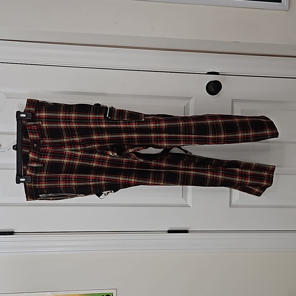 Y2K Vtg Bondage Pants Plaid DOGPILE 90s Rare Gwen Stefani unisex Straps - Picture 6 of 14